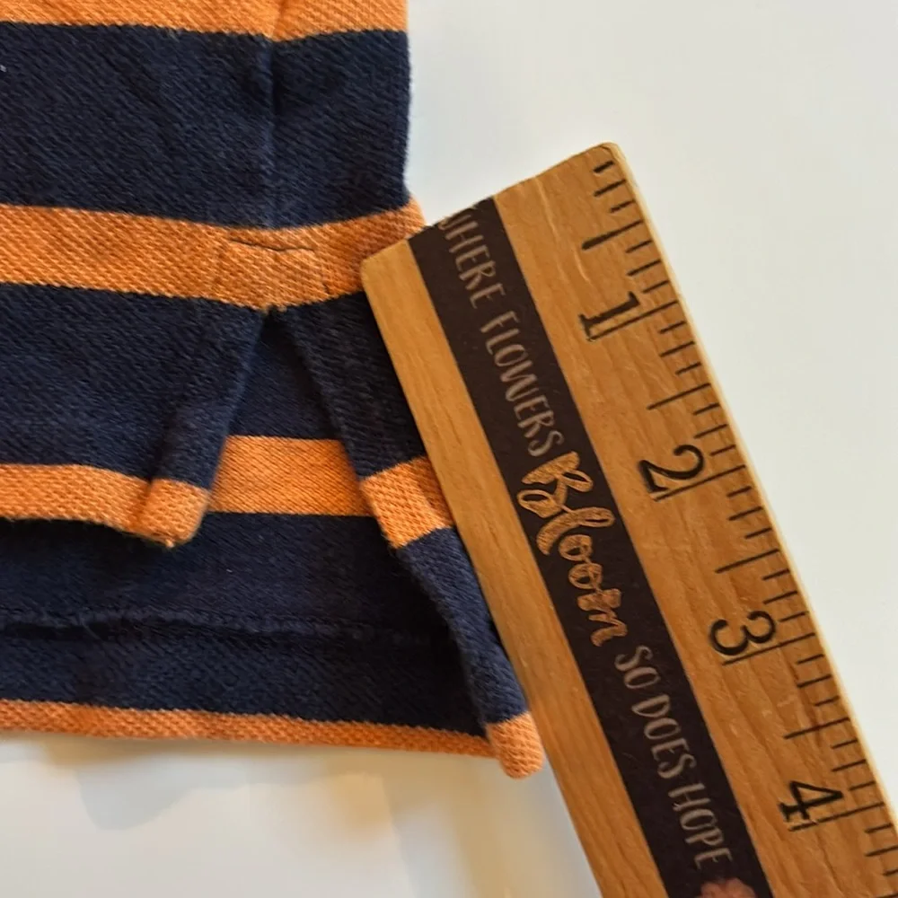 Ralph Lauren Orange and Blue Striped Polo Shirt Boys Large 16/18